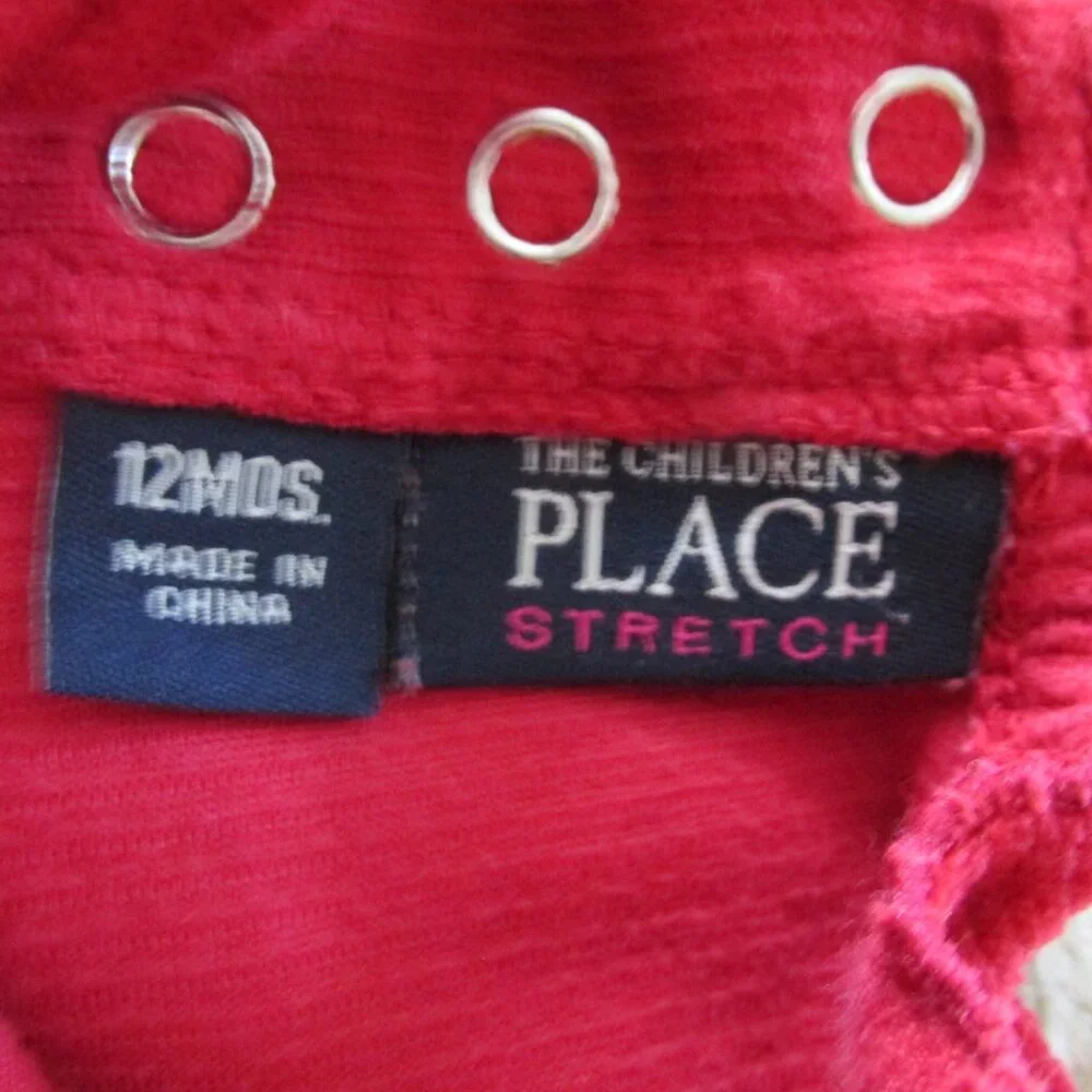 Childrens Place Pullover Shirt Girls 12M Red Long Sleeve Crew Neck Christmas Top